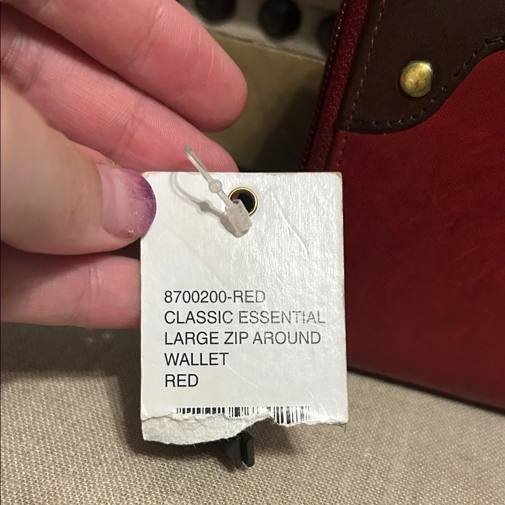 NWT Vintage Tignanello Red and Brown Leather Wallet